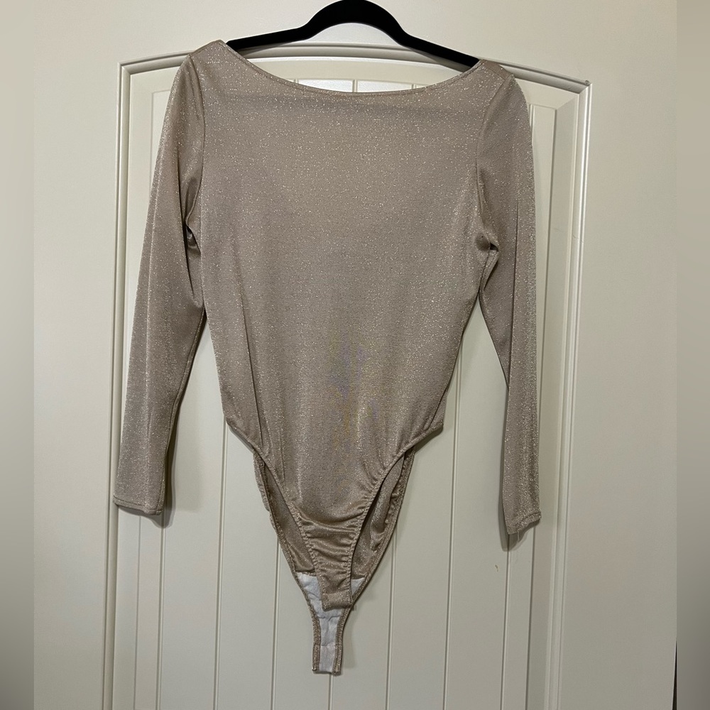 Vintage Sully Bonnelly gold glitter bodysuit